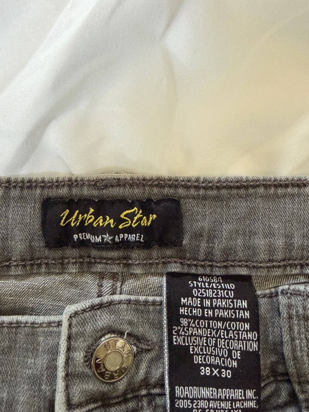 Men s Gray Denim Jeans - Classic Fit